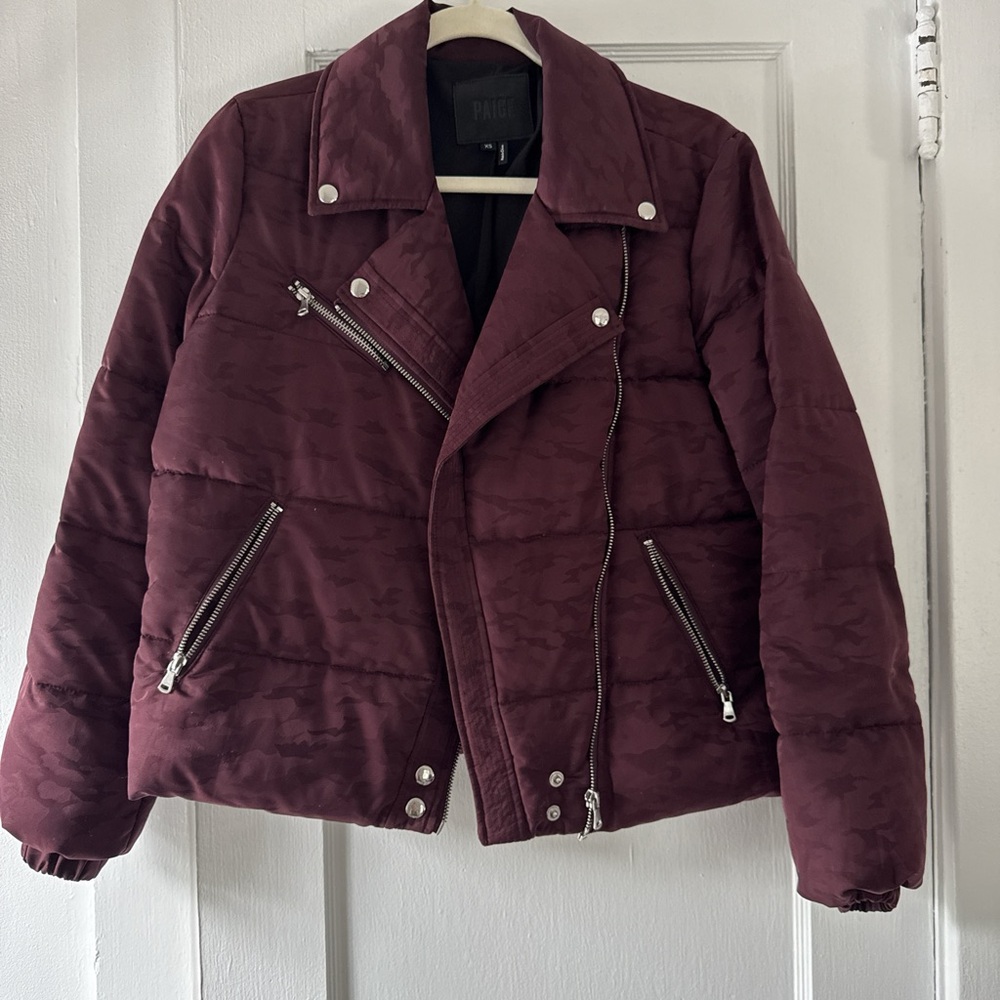 PAIGE Sequoia Bomber Puffer Jacket - Burgundy